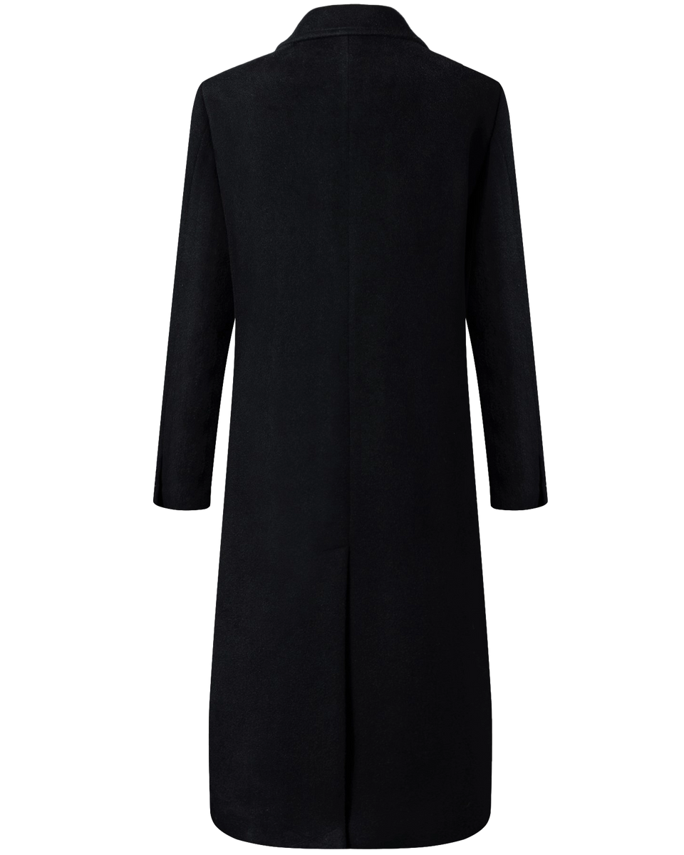 Black Wool Cashmere Long Overcoat