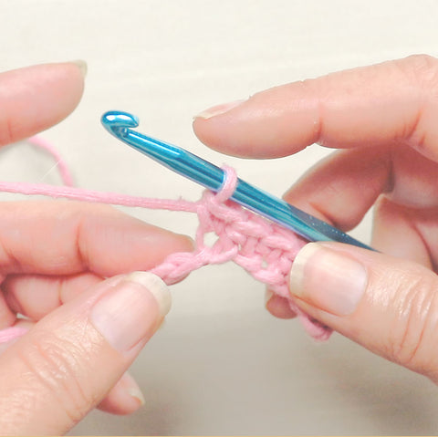 Row of single crochets on the foundation chain