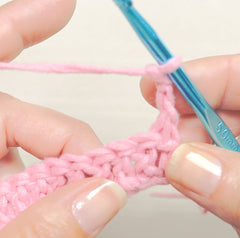 Double crochet end of row turn your work