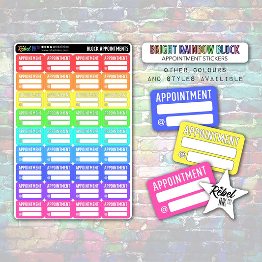 Month Stickers - Large - Bright Rainbow - Block Style – rebelinkco