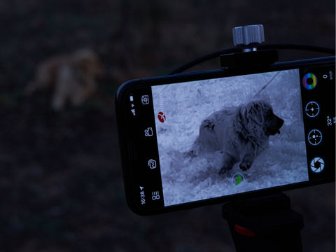 The thermal monocular locks onto prey even in low light conditions