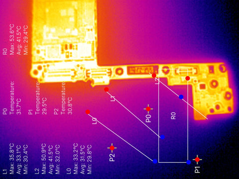 01 The details of the circuit board are clearly visible in thermal vision