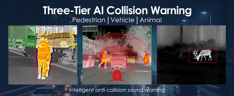 02 3-tier collosion warning of infrared thermal car night vision