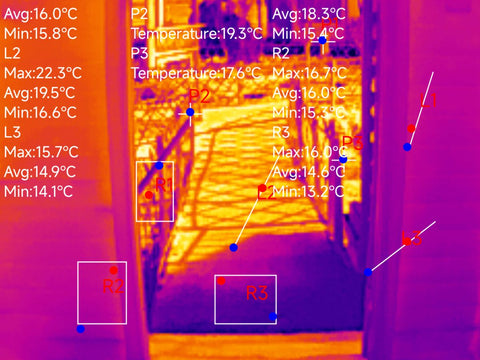 the reading of Xinfrared thermal camera for home inspection