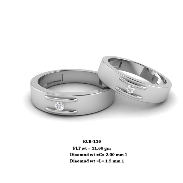 Retailer of 950 platinum oriel love couple ring for unisex | Jewelxy -  108974
