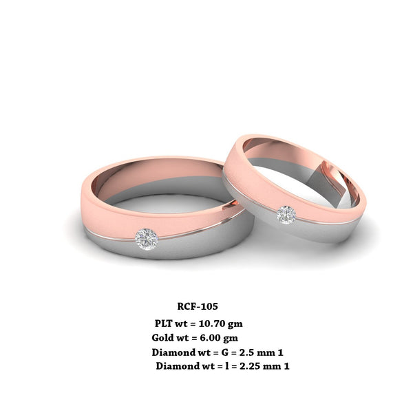 18K Gold - Couple Ring w/ Diamond, Women's Fashion, Jewelry & Organisers,  Rings on Carousell