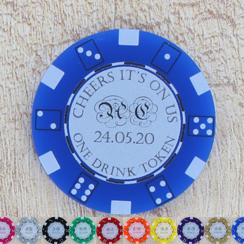 Drink Tokens - Poker Chips ONE DRINK TOKEN