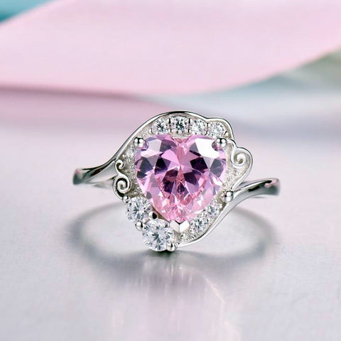 Sailor Moon Usagi's Pink Heart Shaped Engagement Ring, Sterling Silver ...