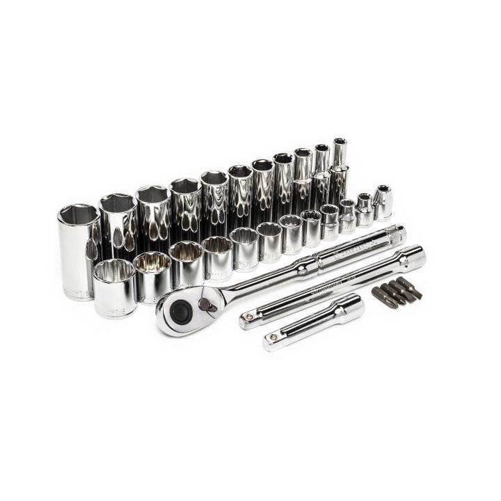 Crescent 30 Piece 3/8" Drive 6 and 12 Point SAE Mechanics Tool Set