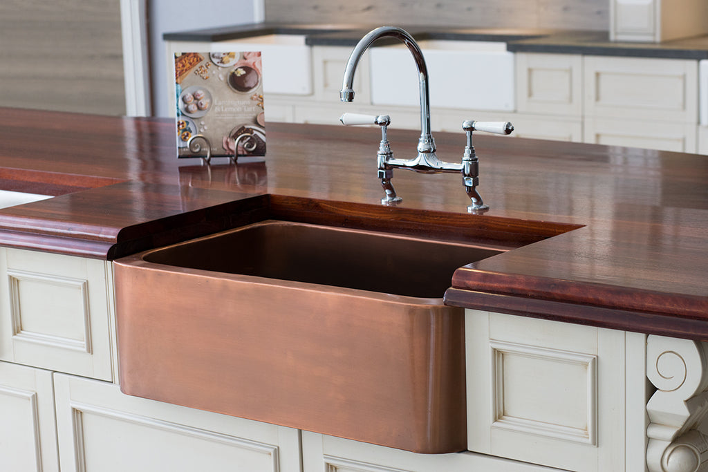 non-hammered kitchen copper sink