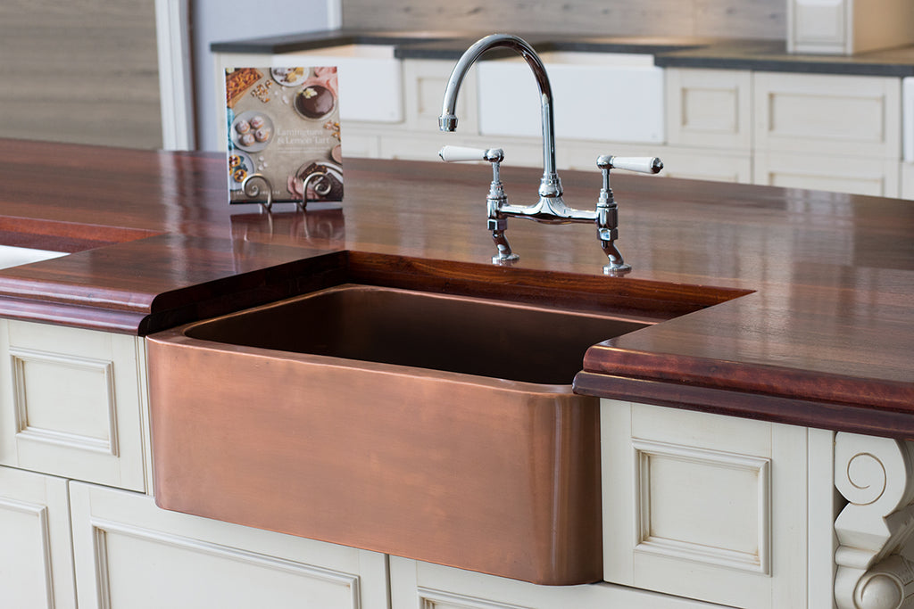 butler sink in bathroom