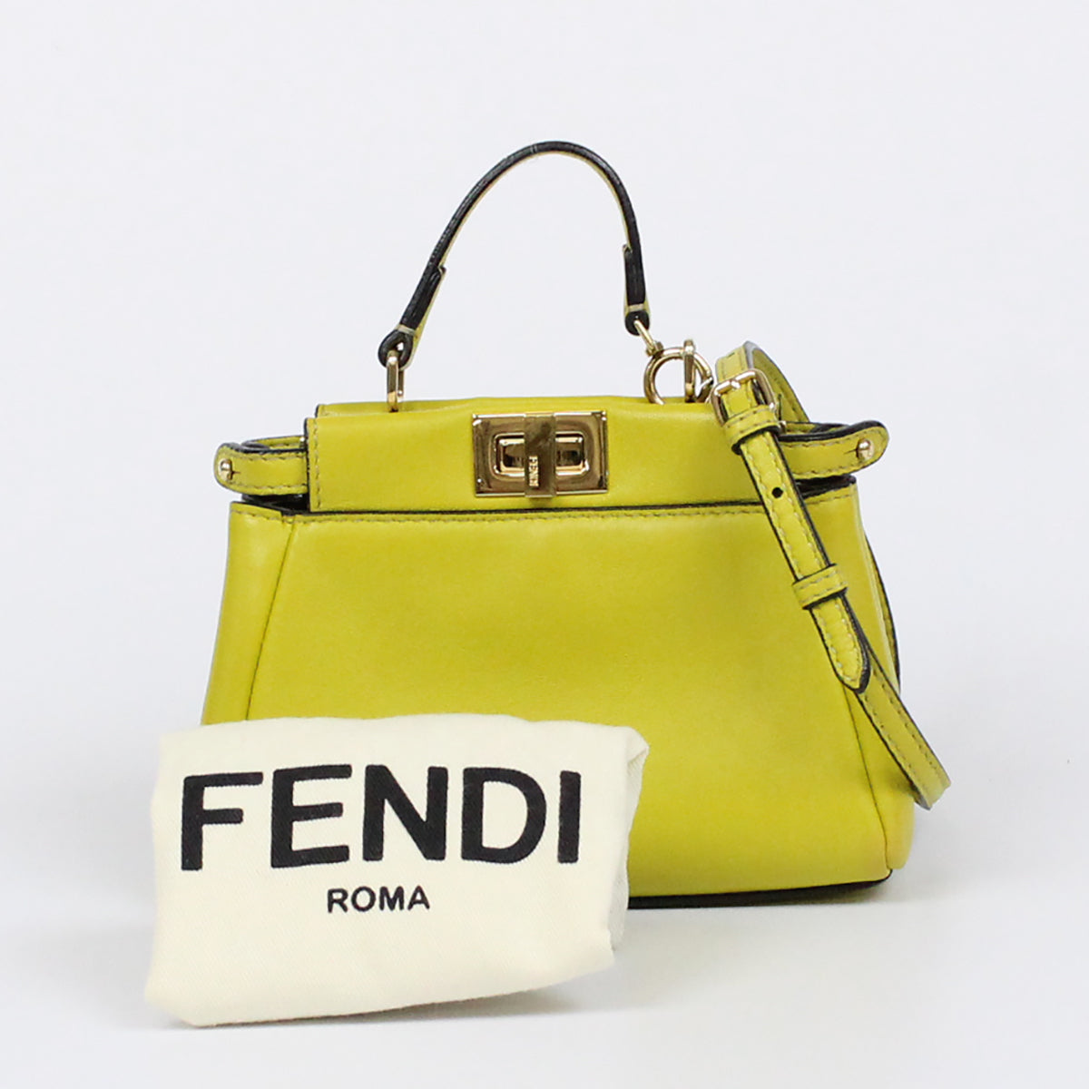 フェンディ マイクロピーカブー YELLOW 2WAYバッグ FENDI ブランド レディース 8M0355