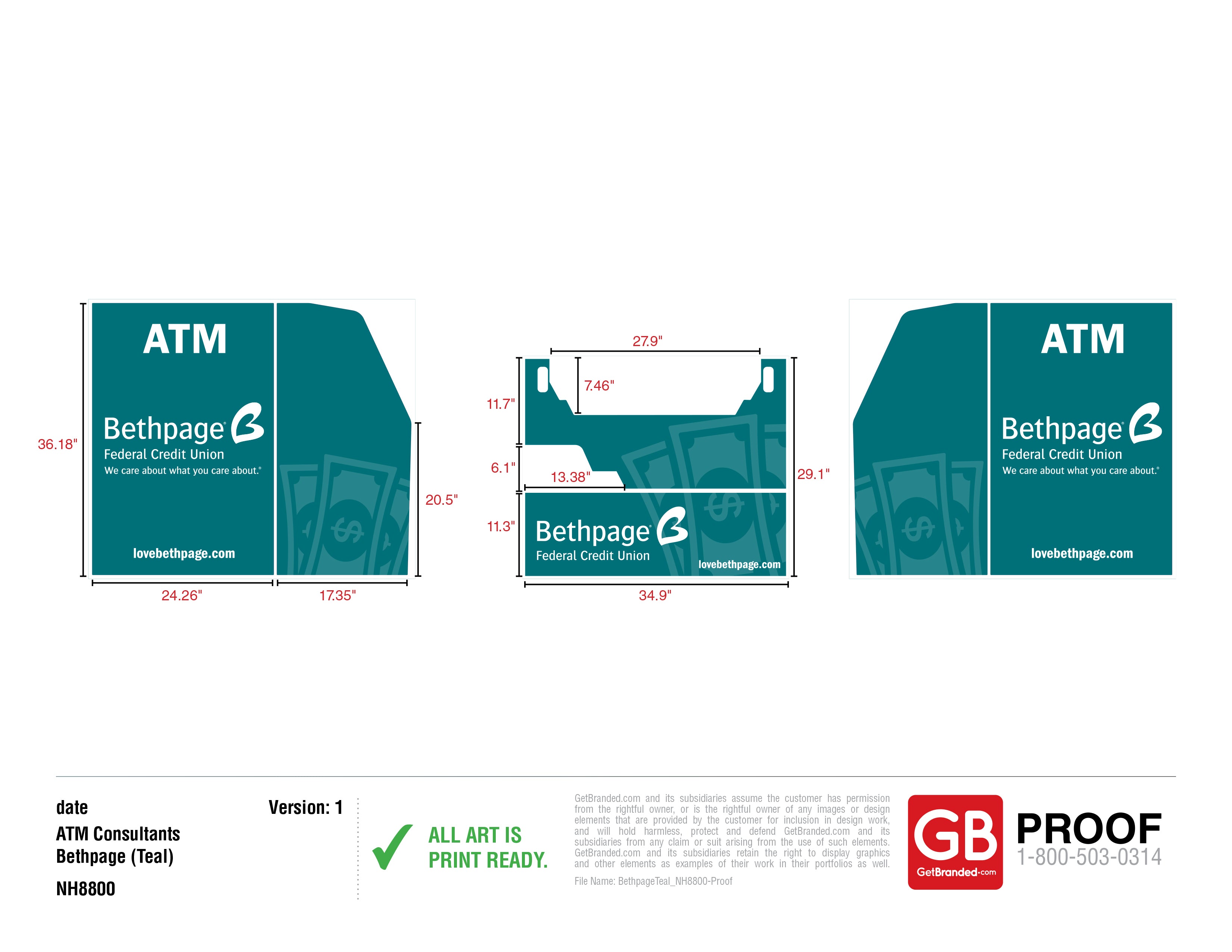 Bethpage NH8800 Teal ATM Wrap