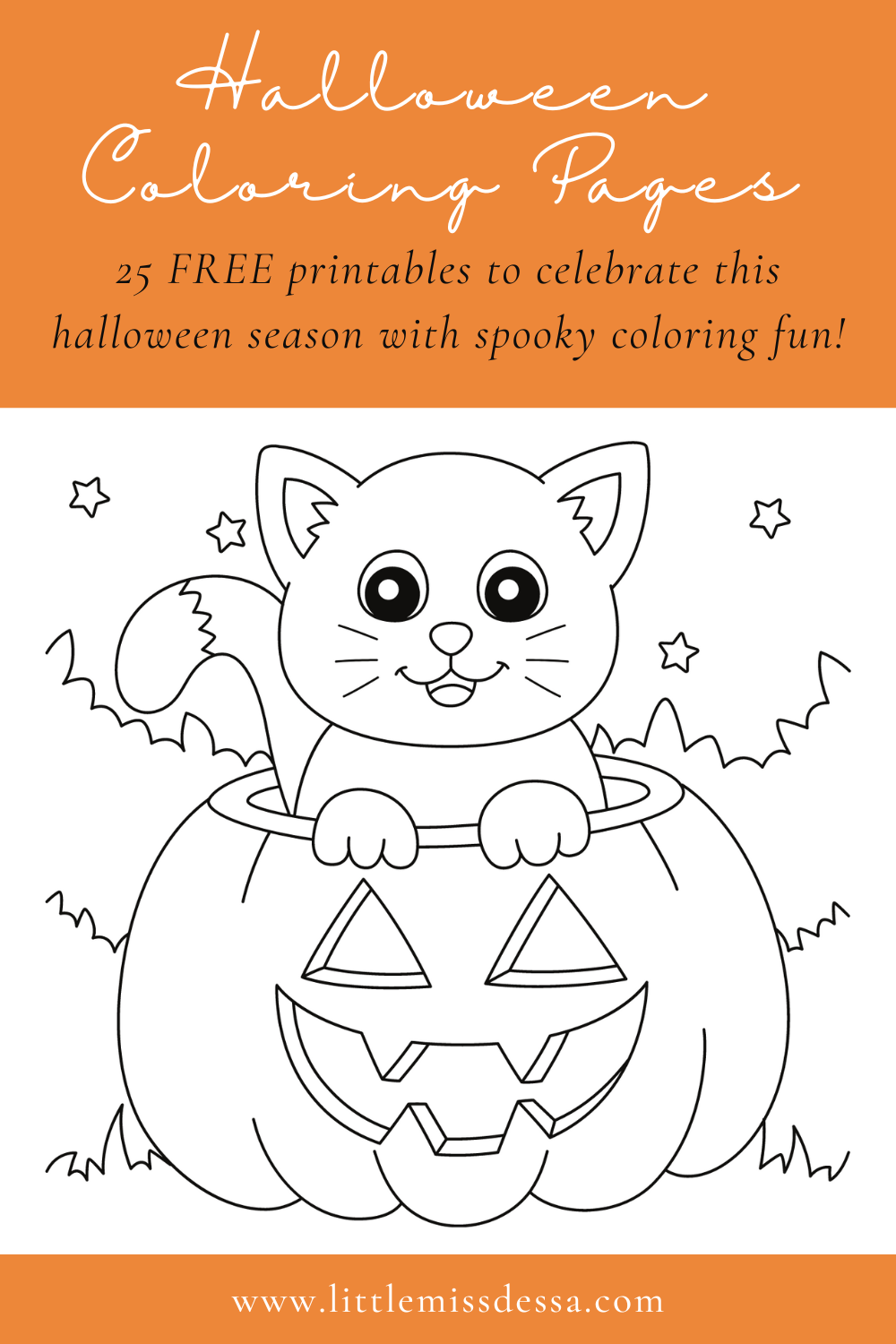 Halloween Fun: 25 Coloring Pages for your littles! - LITTLEMISSDESSA