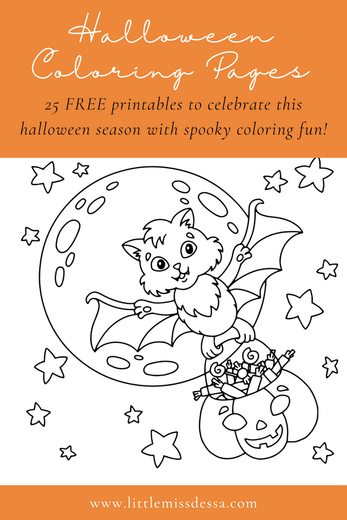 25 FREE KIDS HALLOWEEN COLORING PAGES
