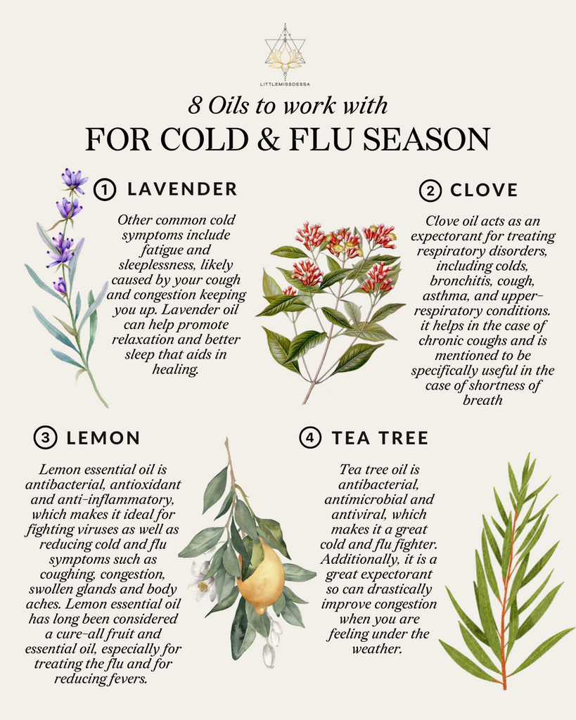 8 Essential oils to work with for Cold and flu Season