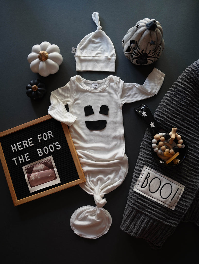 Newborn Halloween Baby Costume - DIY Baby Ghost Costume Knotted Gown