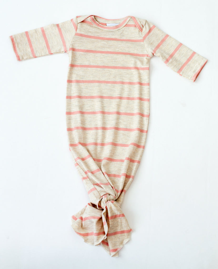 newborn girl knotted gown