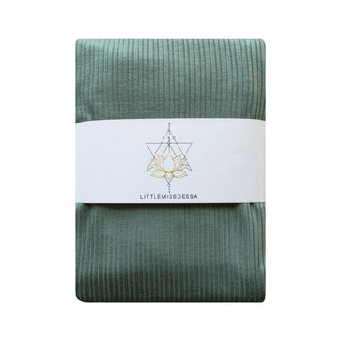 Knit Jersey Swaddle Baby Blanket | Agate Green Rib - LITTLEMISSDESSA