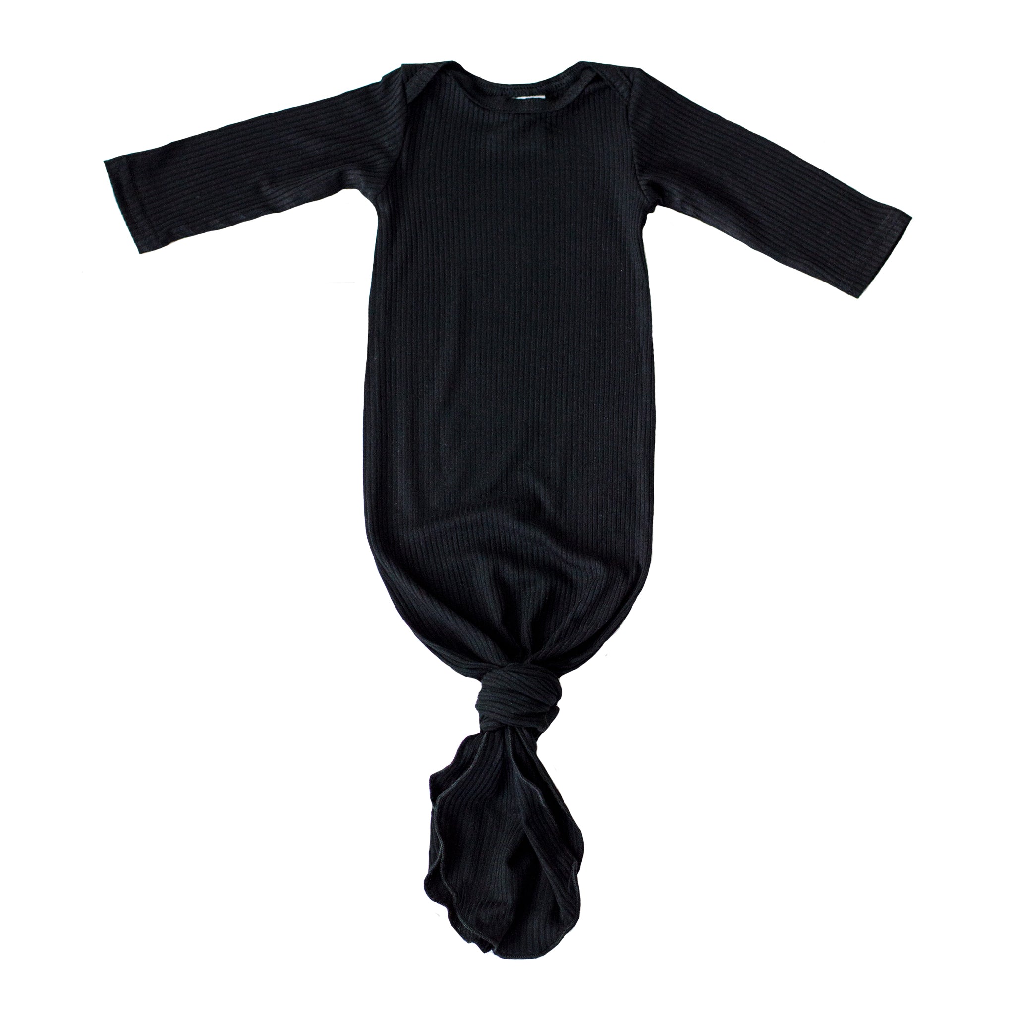 black knotted baby gown