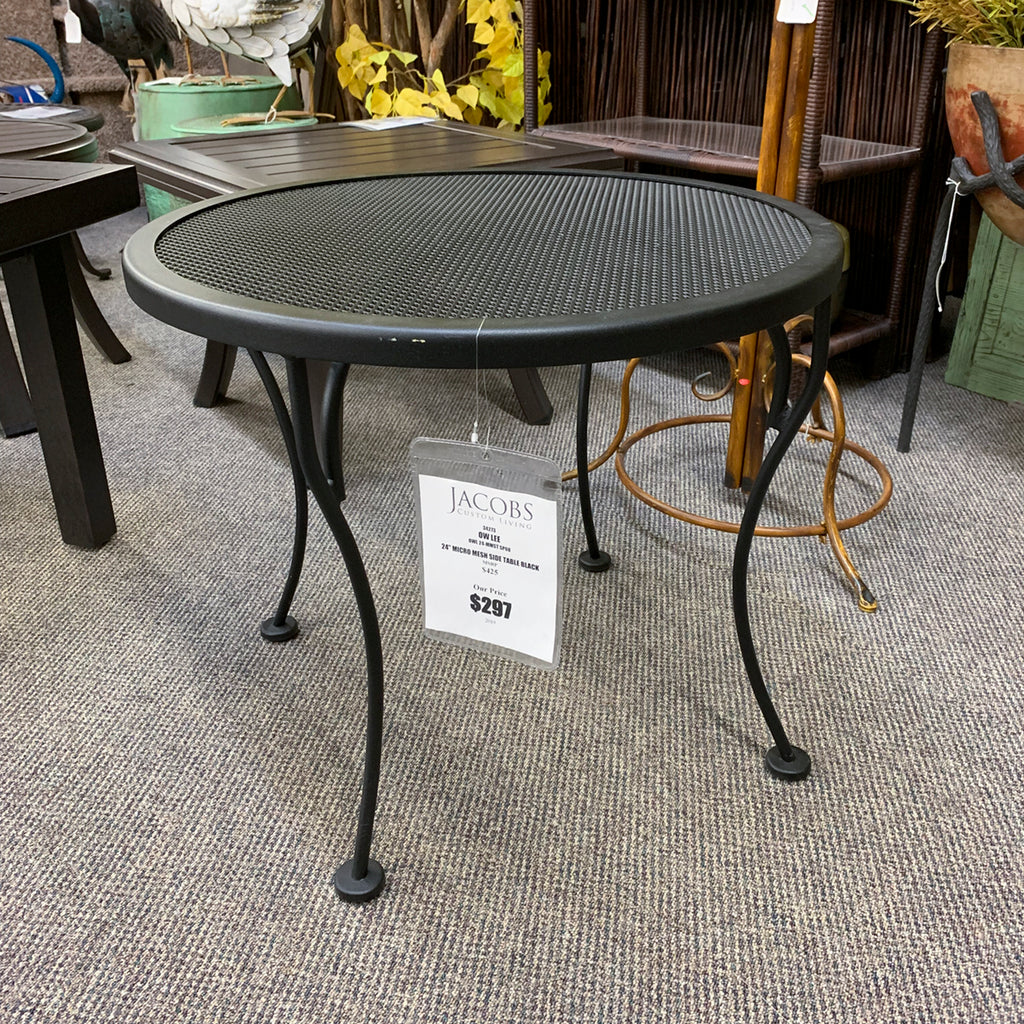 Ow Lee Micro Mesh Wrought Iron Round 24 End Table Spokane Wa