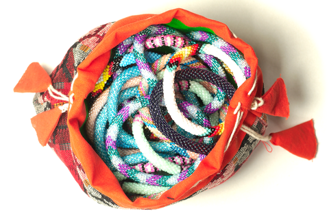 Sashka Co. Bag / Story Card Mixed Colors Handmade Bracelet Bag