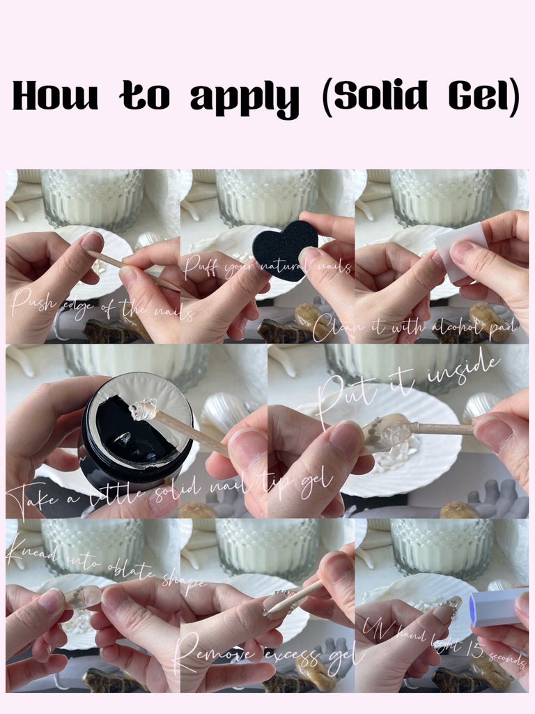 How to apply press on nails with solid gel