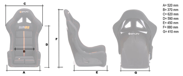 Dimensiones Baquet SIM05 Simufy