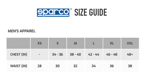 sparco simufy sim racing size guide