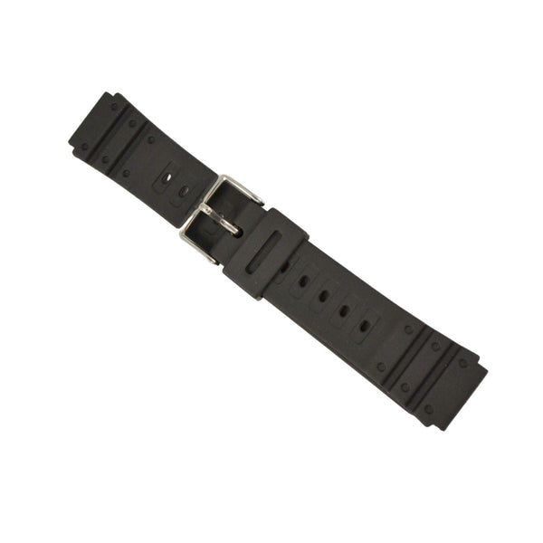 20 mm black polyurethane (PU) pin buckle watch strap to fit diver's