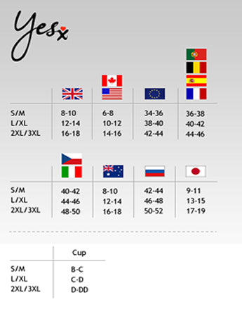 YesX Size Guide