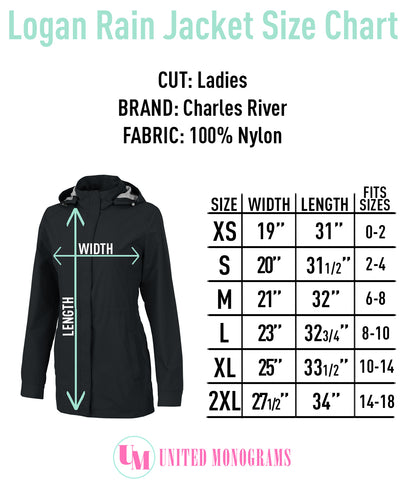 Charles River Monogram Logan Rain Jacket - Kelly Green