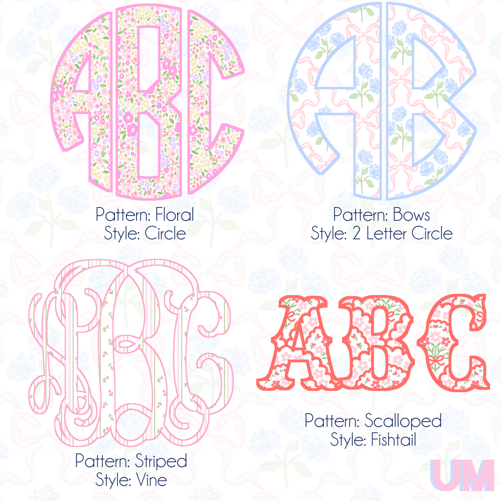 ‘Coquette Floral Patterns’ Pattern & Style Guide Big Print Monogram