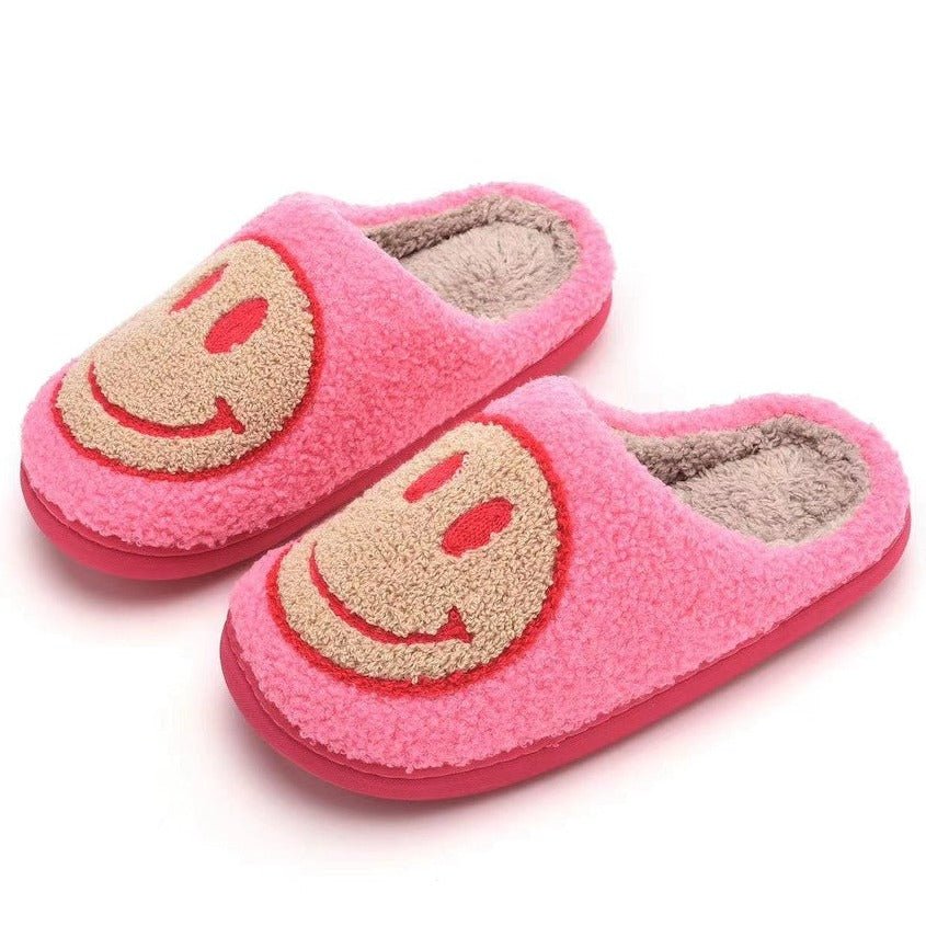 Pink Smiley Face Slippers - United Monograms product image