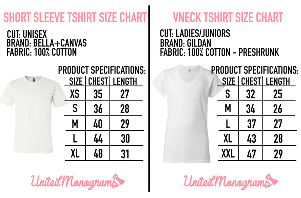 Size Charts – United Monograms