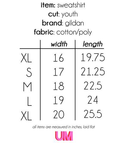 youth crew size chart