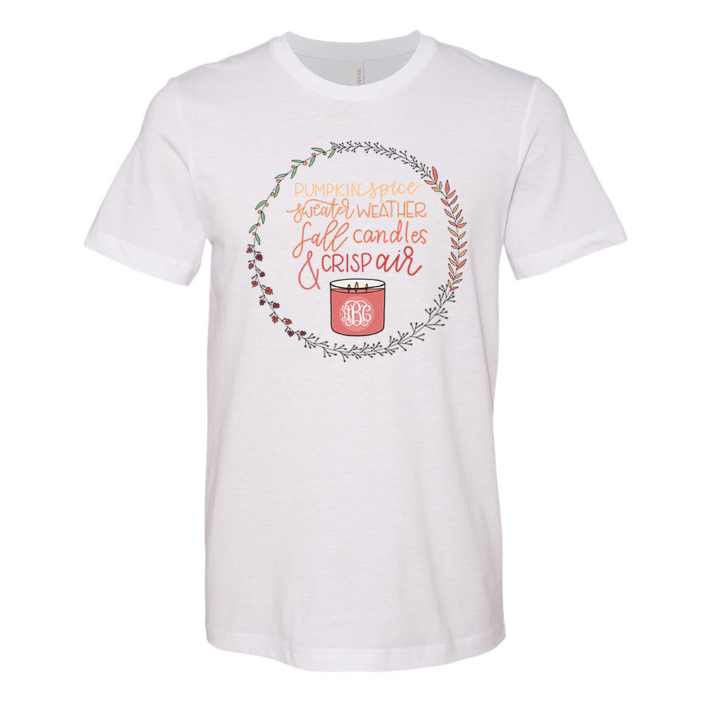 Monogrammed Fall Candles Tee