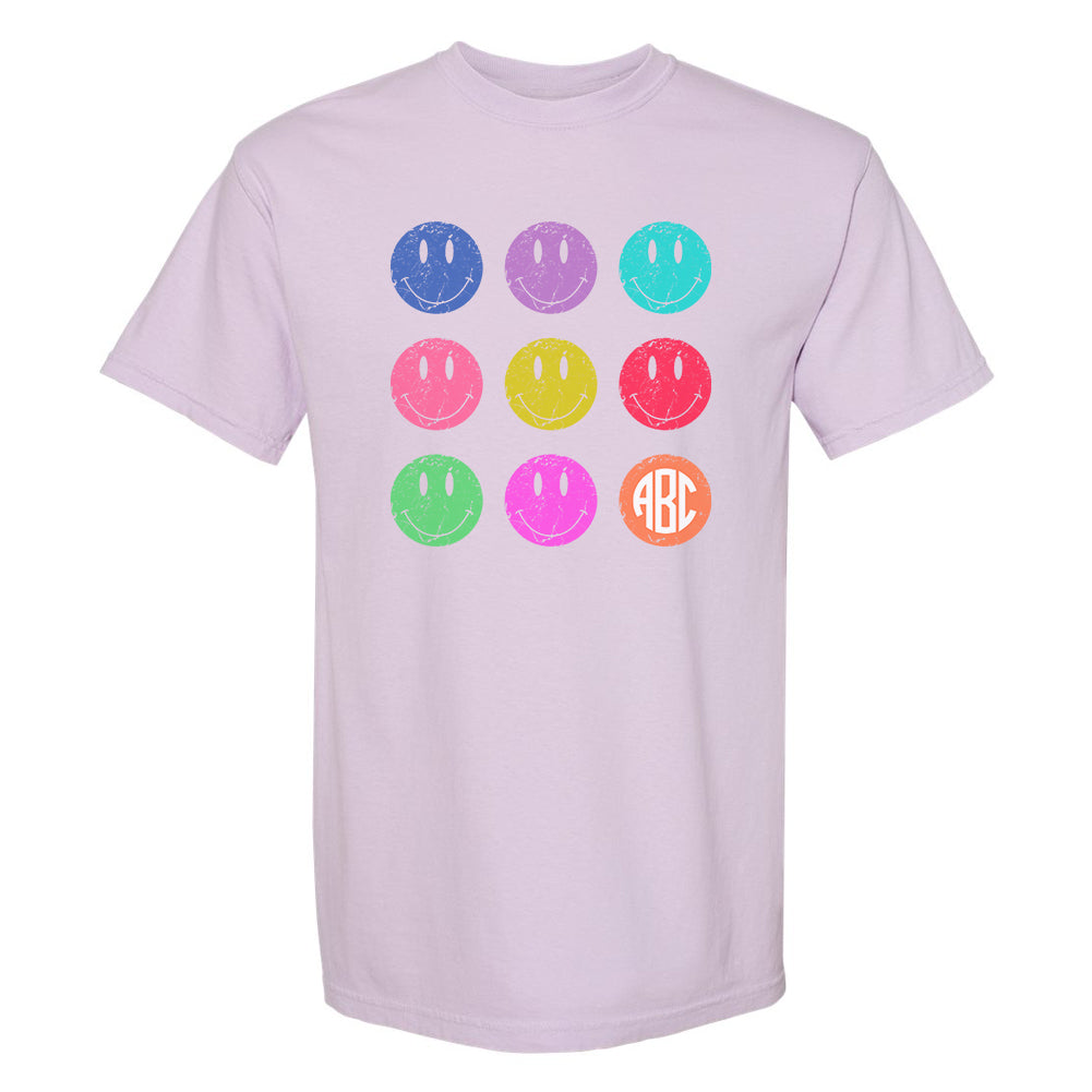Monogrammed 'Retro Smileys' T-Shirt