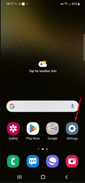 navigating to Android settings