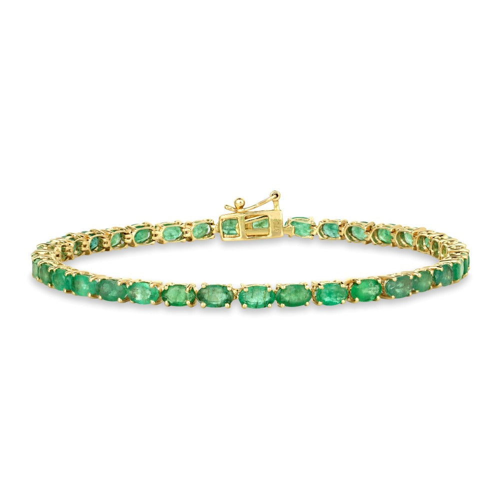 Forever Classic Sakota Emerald Gold Tennis Bracelet