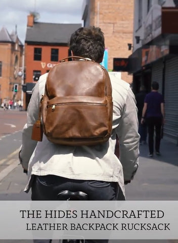 Leather Backpack Rucksack perfect for bike riding travel adventures