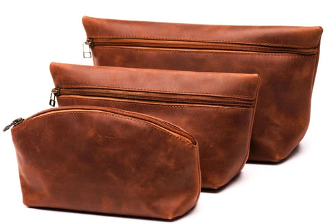 Hides Durable Handcrafted Leather Makeup Bag