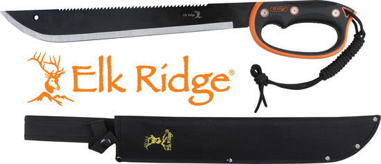 Mc Elk Ridge Machete 21.5" - Blade W/sheath D-handle Blk/ss