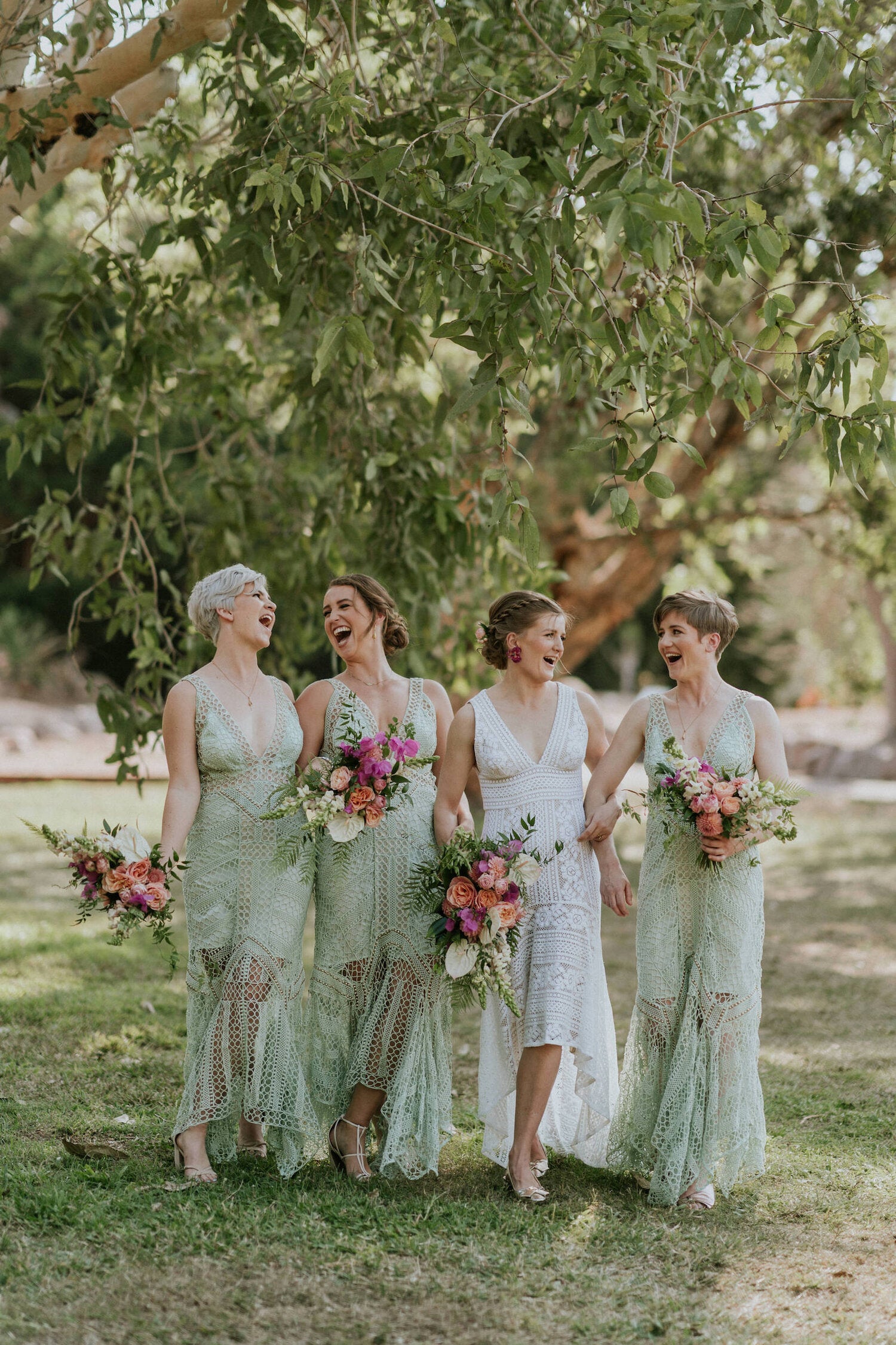 Beija Flor bridesmaids tropical flower bouquets, photo by James Day