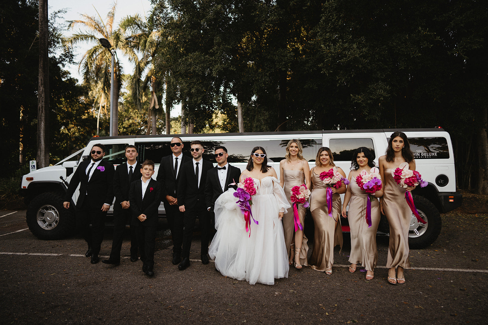 Beija Flor Real Wedding Maria and Tommy Wedding Bridal Car and the Wedding Party