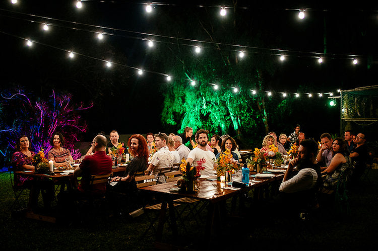 floral centrepieces complete the ambience of this Darwin Botanic Gardens event