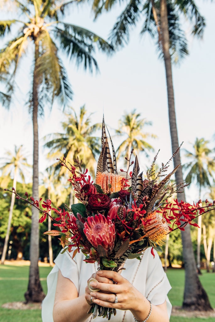 brides bouquet for Darwin Botanic Gardens wedding