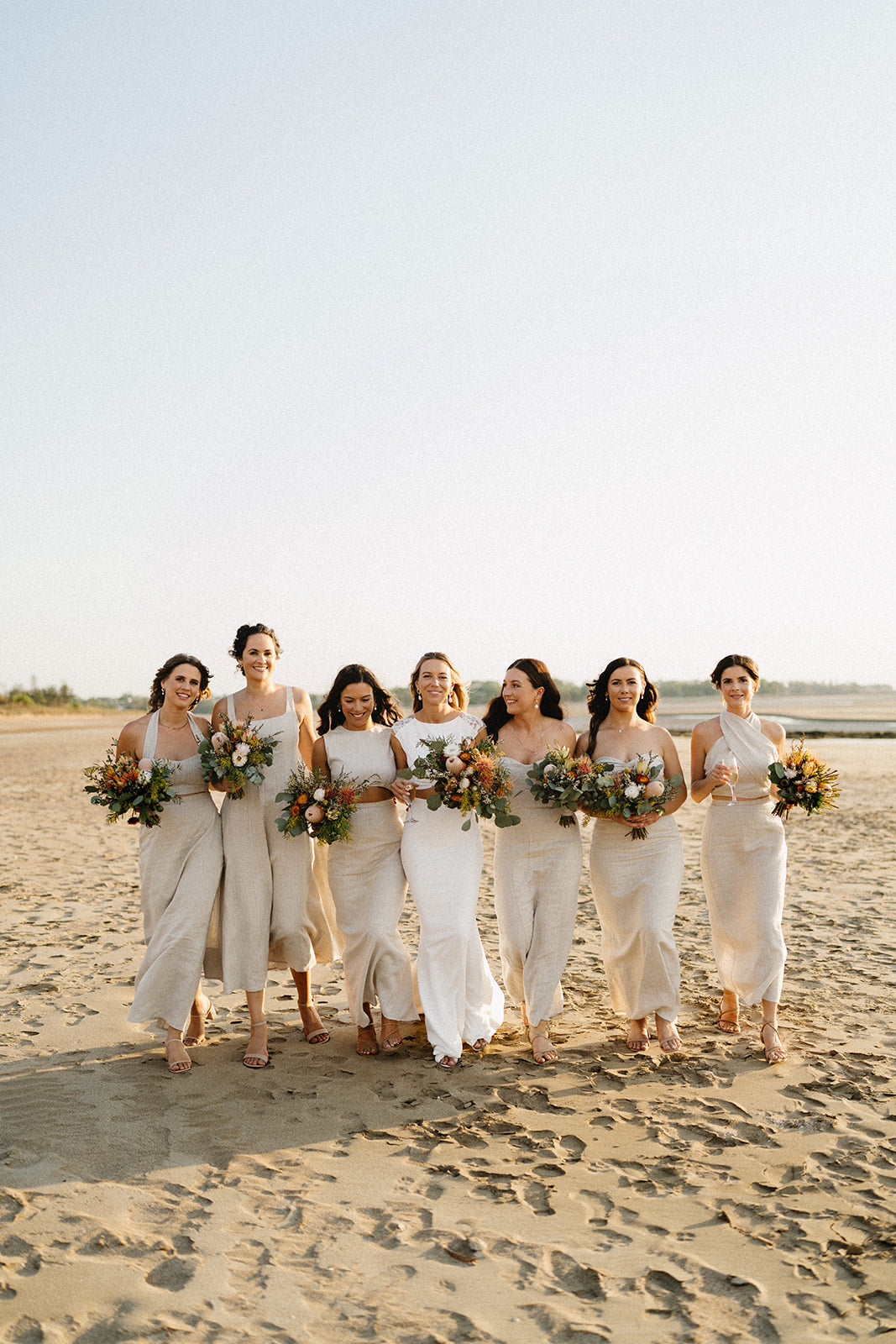 Hannah & Austin - Beija Flor Real Wedding - The Bride and the Bridesmaids at the Beach