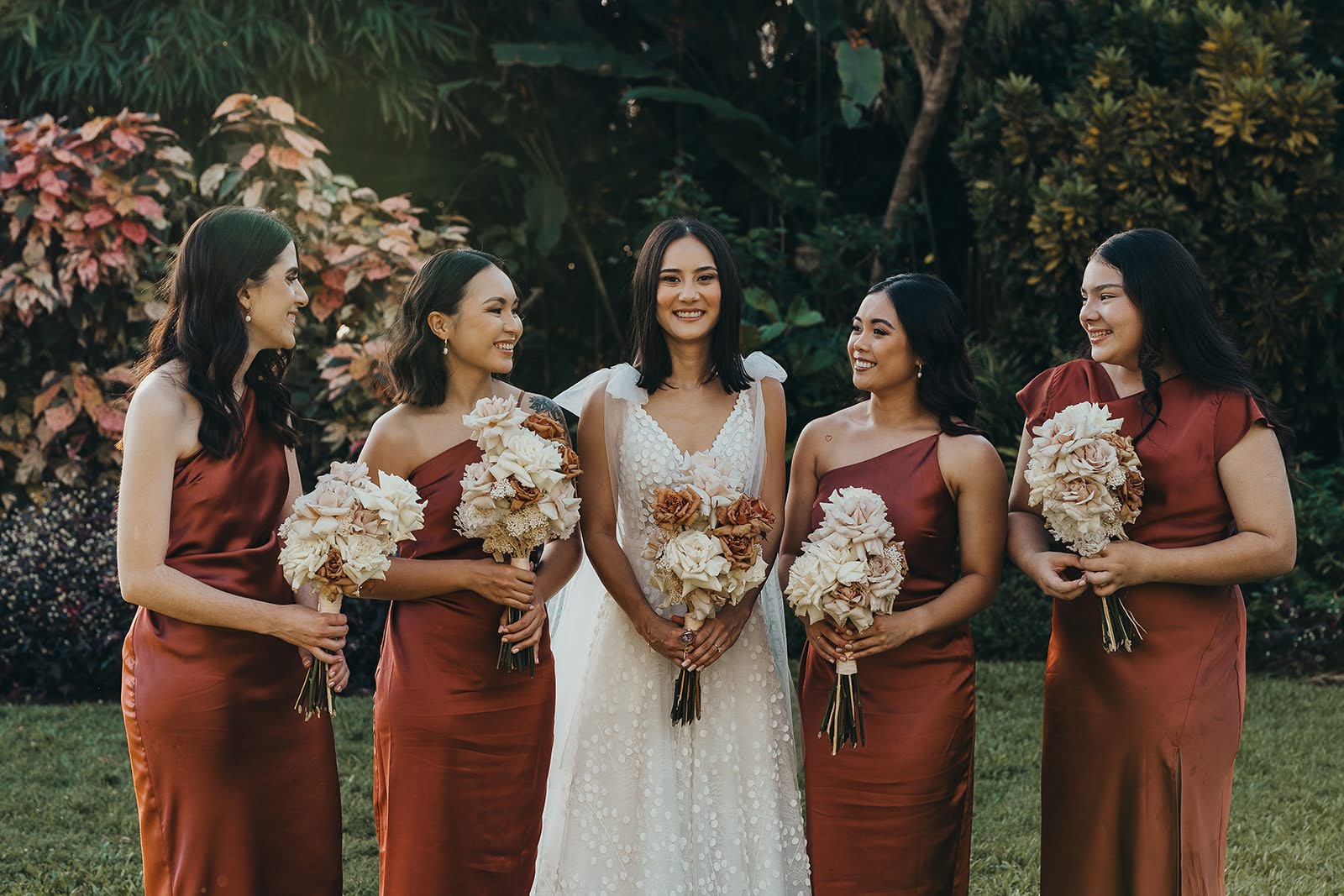 Mel and Paul - Beija Flor Real Wedding - Mel and the Bridesmaids at East Point Reserve