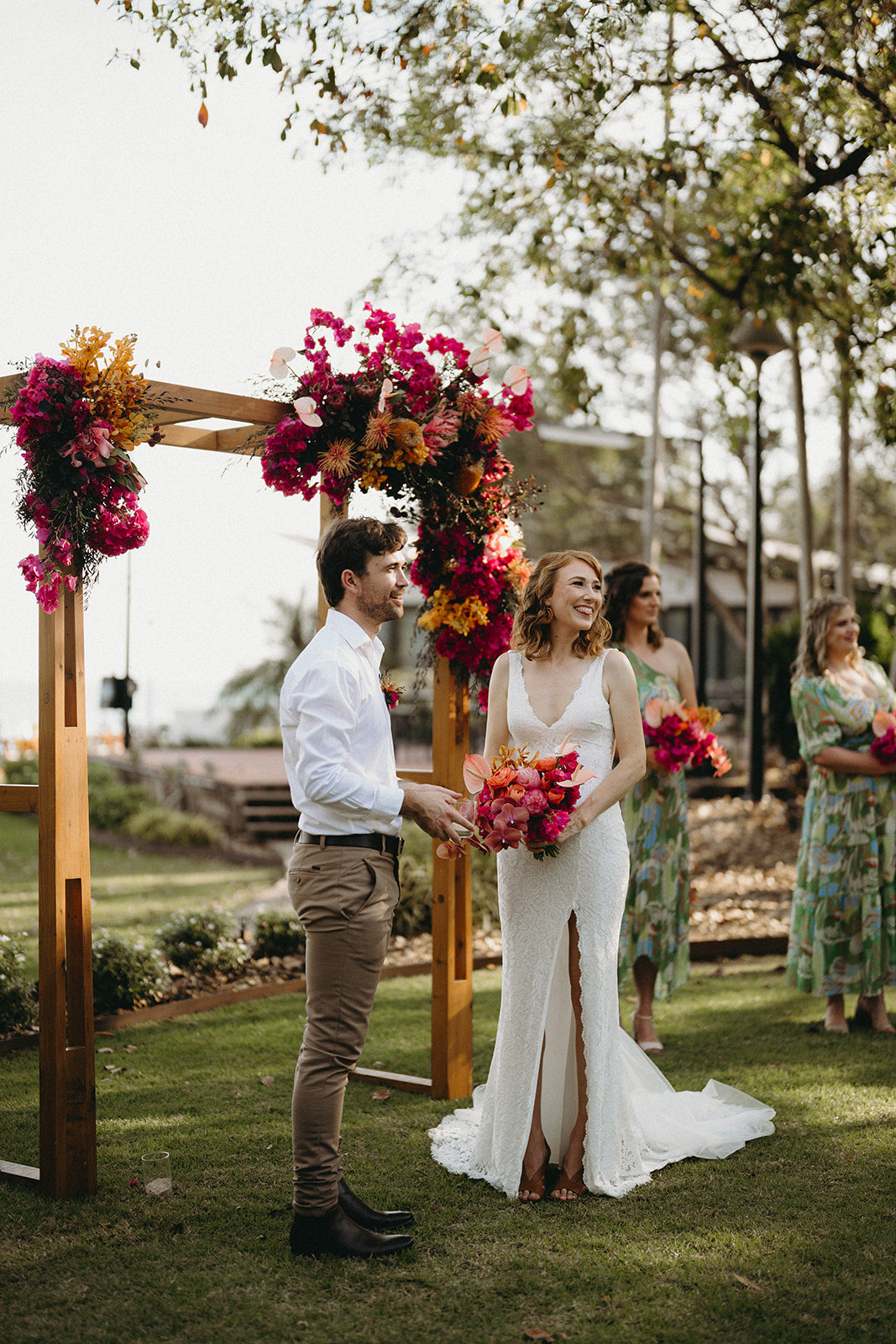 Naomi and Jack - Beija Flor Real Wedding - Bride and Groom at the Wedding Arbour